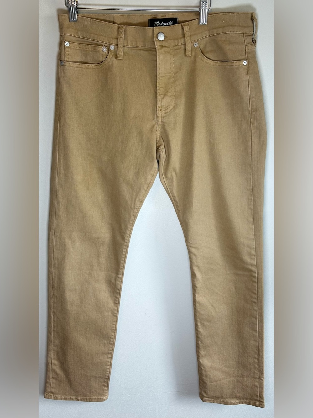 Madewell Men's Slim Fit Denim Jeans 32X31 Tan Khaki Colour Stretch Like New